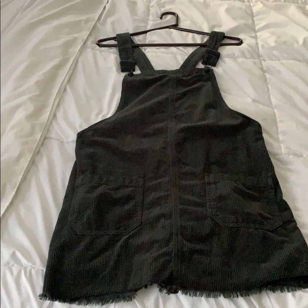 American Eagle corduroy overall dress.  green